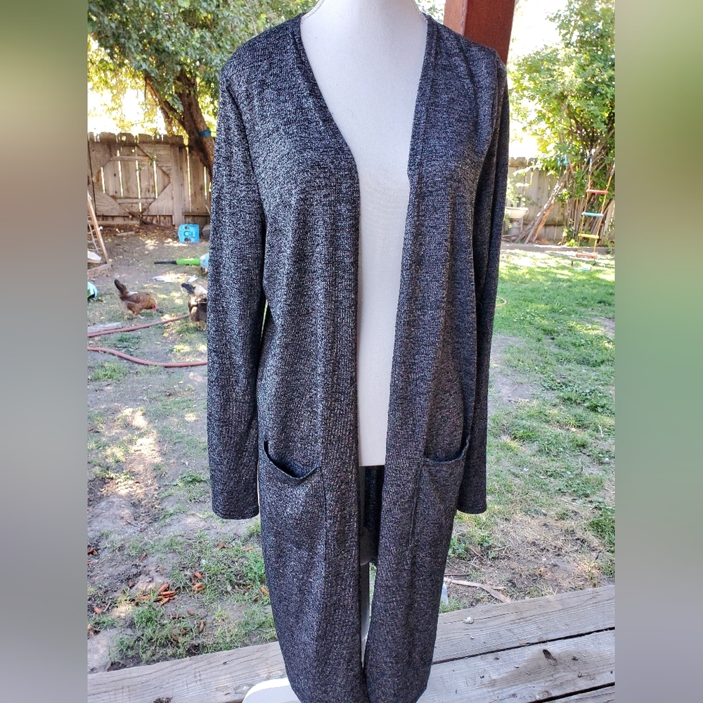 Revamped Charcoal Open Front Cardigan